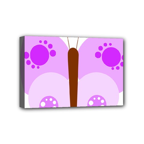 Butterfly Flower Valentine Animals Purple Brown Mini Canvas 6  X 4 