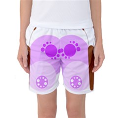 Butterfly Flower Valentine Animals Purple Brown Women s Basketball Shorts by Alisyart