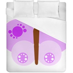 Butterfly Flower Valentine Animals Purple Brown Duvet Cover (california King Size)