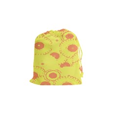 Circles Lime Pink Drawstring Pouches (small) 