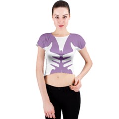 Colorful Butterfly Hand Purple Animals Crew Neck Crop Top