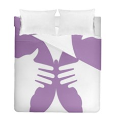 Colorful Butterfly Hand Purple Animals Duvet Cover Double Side (full/ Double Size)