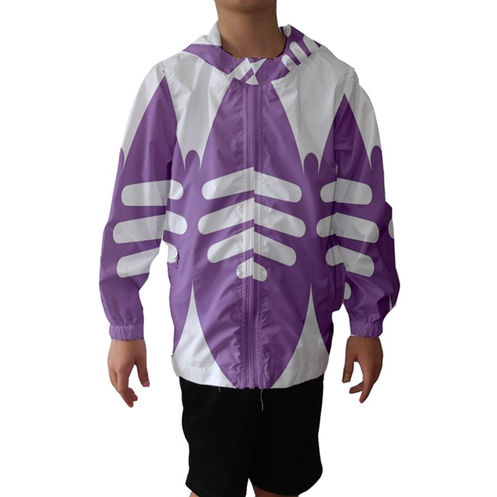 Colorful Butterfly Hand Purple Animals Hooded Wind Breaker (Kids)