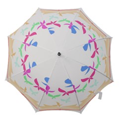 Colorful Butterfly Blue Red Pink Brown Fly Leaf Animals Hook Handle Umbrellas (medium)