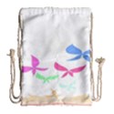 Colorful Butterfly Blue Red Pink Brown Fly Leaf Animals Drawstring Bag (Large) View2