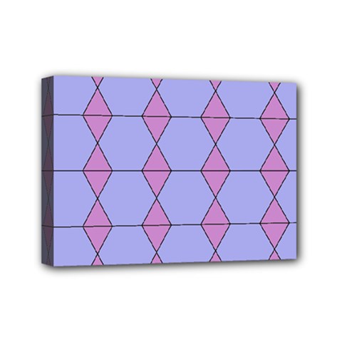 Demiregular Purple Line Triangle Mini Canvas 7  X 5 