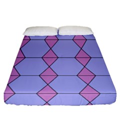 Demiregular Purple Line Triangle Fitted Sheet (queen Size) by Alisyart