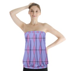 Demiregular Purple Line Triangle Strapless Top