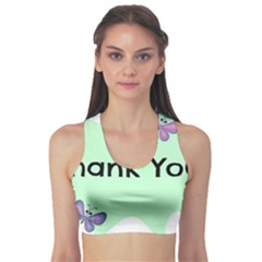 Colorful Butterfly Thank You Animals Fly White Green Sports Bra