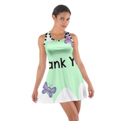 Colorful Butterfly Thank You Animals Fly White Green Cotton Racerback Dress