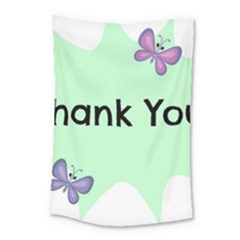 Colorful Butterfly Thank You Animals Fly White Green Small Tapestry by Alisyart