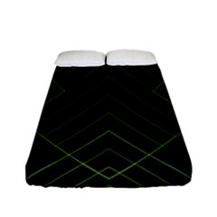 Diamond Green Triangle Line Black Chevron Wave Fitted Sheet (full/ Double Size) by Alisyart