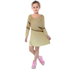 Edge Gold Wave Kids  Long Sleeve Velvet Dress