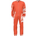 Hey White Text Orange Sign OnePiece Jumpsuit (Men)  View1