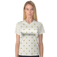 Green Spot Jpeg Women s V-neck Sport Mesh Tee