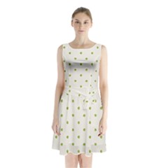 Green Spot Jpeg Sleeveless Chiffon Waist Tie Dress by Alisyart