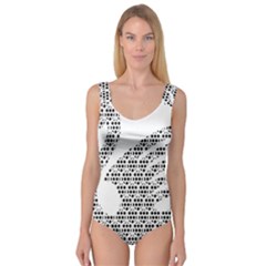 Honeycomb Swan Animals Black White Plaid Princess Tank Leotard 