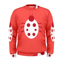 Little Butterfly Illustrations Beetle Red White Animals Men s Sweatshirt