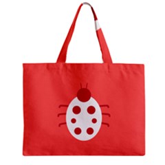 Little Butterfly Illustrations Beetle Red White Animals Zipper Mini Tote Bag