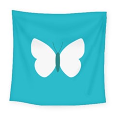 Little Butterfly Illustrations Animals Blue White Fly Square Tapestry (large)