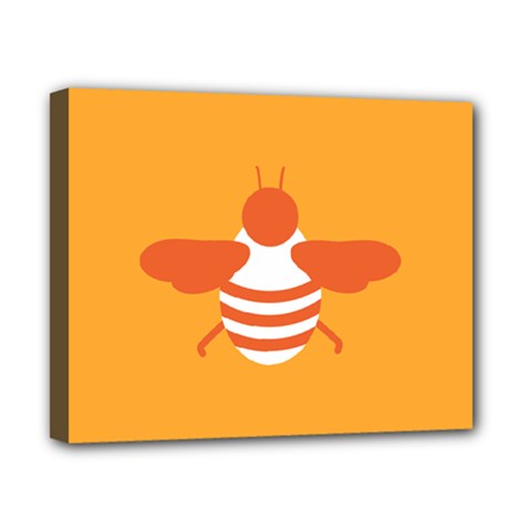 Littlebutterfly Illustrations Bee Wasp Animals Orange Honny Canvas 10  x 8 