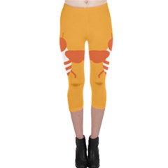 Littlebutterfly Illustrations Bee Wasp Animals Orange Honny Capri Leggings 