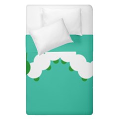 Little Butterfly Illustrations Caterpillar Green White Animals Duvet Cover Double Side (single Size)