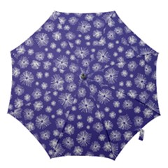 Aztec Lilac Love Lies Flower Blue Hook Handle Umbrellas (large)