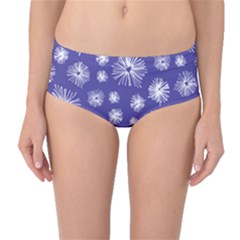 Aztec Lilac Love Lies Flower Blue Mid-waist Bikini Bottoms by Alisyart