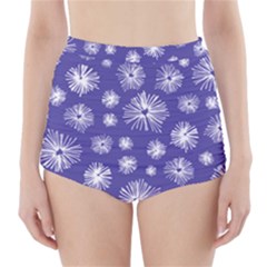 Aztec Lilac Love Lies Flower Blue High-waisted Bikini Bottoms