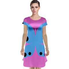 Pink Blue Butterfly Animals Fly Cap Sleeve Nightdress