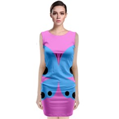 Pink Blue Butterfly Animals Fly Classic Sleeveless Midi Dress