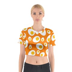 Orange Circle Egg Cotton Crop Top by Alisyart