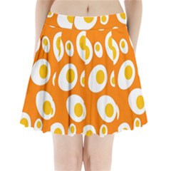 Orange Circle Egg Pleated Mini Skirt by Alisyart