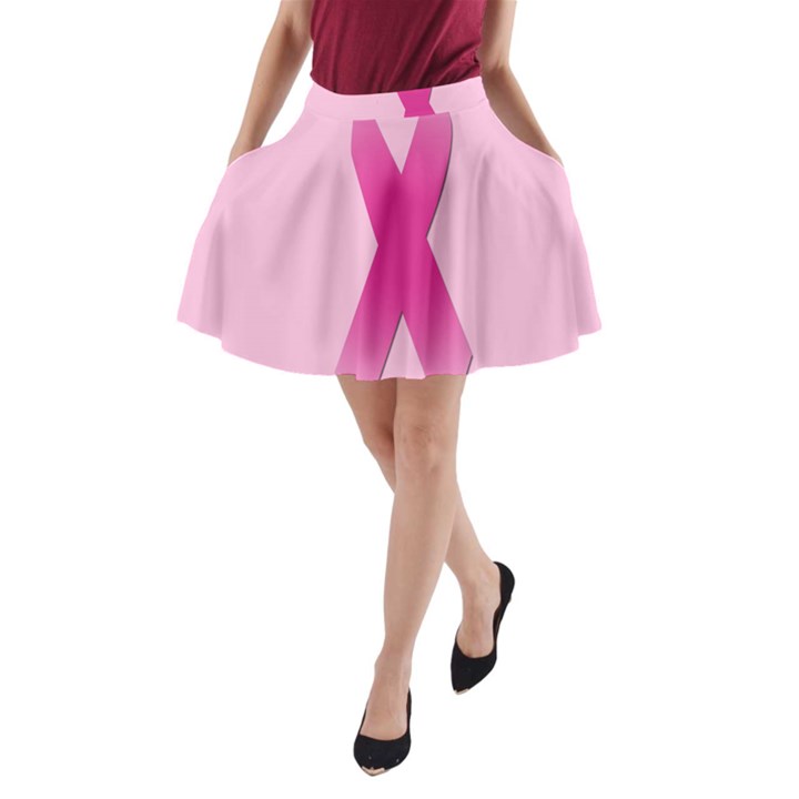 Pink Breast Cancer Symptoms Sign A-Line Pocket Skirt