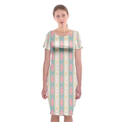 Rabbit Eggs Animals Pink Yellow White Rd Blue Classic Short Sleeve Midi Dress by Alisyart