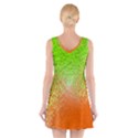 Plaid Green Orange White Circle V-Neck Sleeveless Skater Dress View2