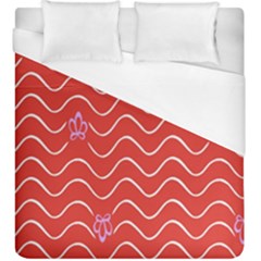 Springtime Wave Red Floral Flower Duvet Cover (king Size)