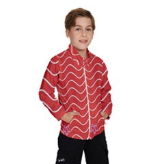 Springtime Wave Red Floral Flower Wind Breaker (kids) by Alisyart