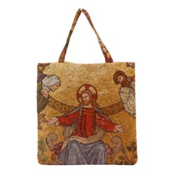 Gold Jesus Grocery Tote Bag by boho