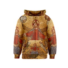 Gold Jesus Kids  Zipper Hoodie by boho