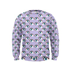 Purple Eyeballs Kids  Sweatshirt by boho