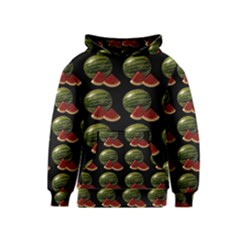 Black Watermelon Kids  Pullover Hoodie by boho