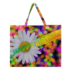 Happy Birthday Zipper Large Tote Bag by boho