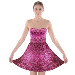 Pink Glitter Strapless Bra Top Dress by boho