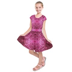 Pink Glitter Kids  Short Sleeve Dress by boho