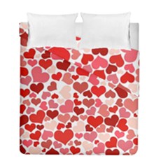 Red Hearts Duvet Cover Double Side (full/ Double Size) by boho