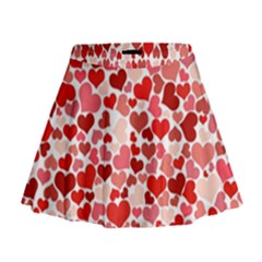 Red Hearts Mini Flare Skirt by boho