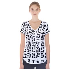 Anchor Puzzle Booklet Pages All Black Short Sleeve Front Detail Top