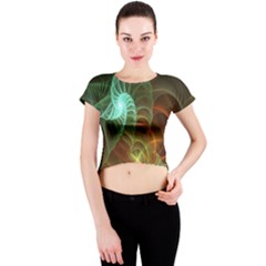 Art Shell Spirals Texture Crew Neck Crop Top